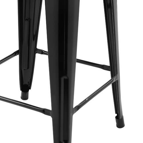 Milan Direct Tolix Replica 65cm Bar Stools with Timber Seat