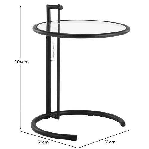 Milan Direct Eileen Gray Replica Adjustable E1027 Side Table