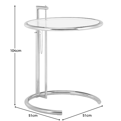 Milan Direct Eileen Gray Replica Adjustable E1027 Side Table