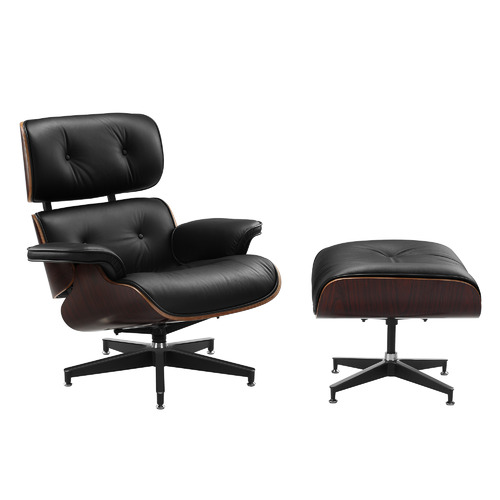 Milan Direct Eames Replica Leather Lounge Chair & Ottoman ...