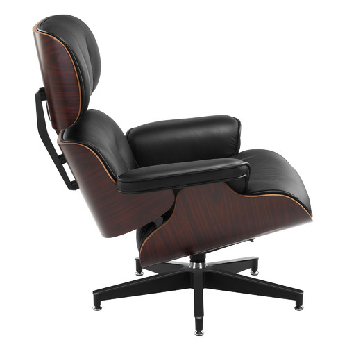 Milan Direct Eames Premium Leather Replica Lounge Chair & Ottoman