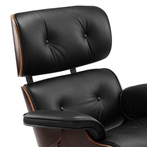 Milan Direct Eames Premium Leather Replica Lounge Chair & Ottoman