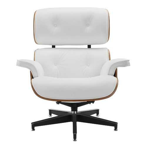 Milan Direct Eames Premium Leather Replica Lounge Chair & Ottoman