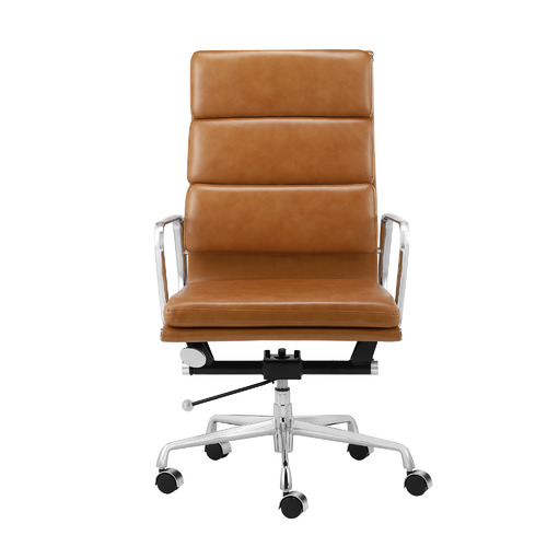 Milan Direct Eames Premium Leather Replica High Back Soft Pad Management Office Chair