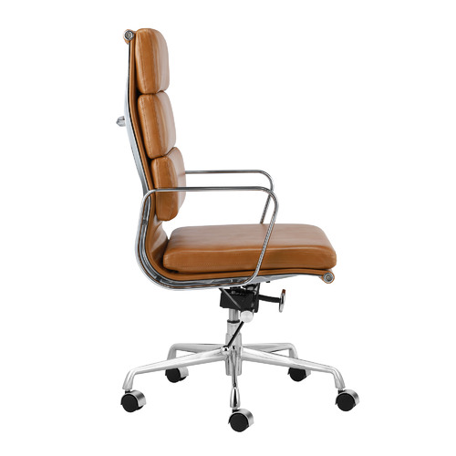 Milan Direct Eames Premium Leather Replica High Back Soft Pad Management Office Chair