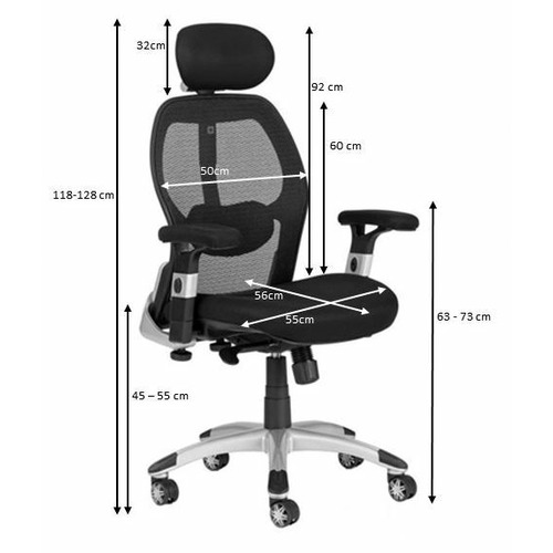 Milan Direct Deluxe Mesh Ergonomic Office Chair With Headrest