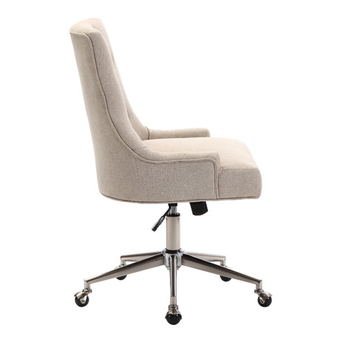 Milan Direct Beige Windsor Scoop Back Linen Office Chair & Reviews ...