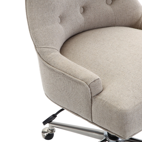 Milan Direct Beige Windsor Scoop Back Linen Office Chair Reviews Temple Webster