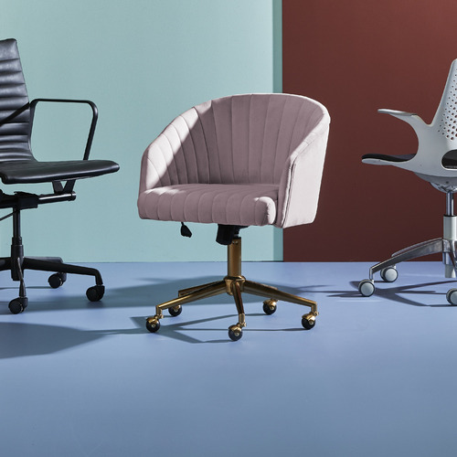 Milan Direct Gatsby Velvet Office Chair & Reviews Temple & ster