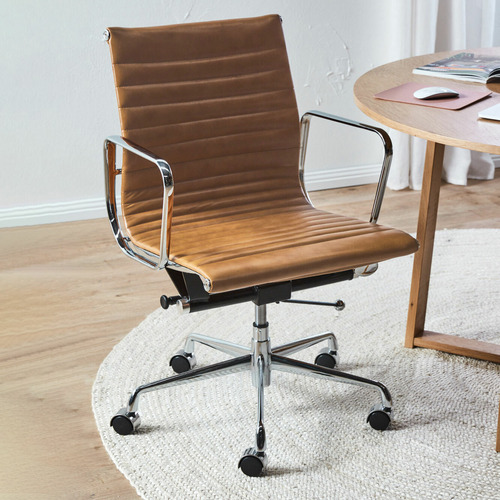 Milan Direct Eames Premium Replica, Eames Style Office Chair Tan