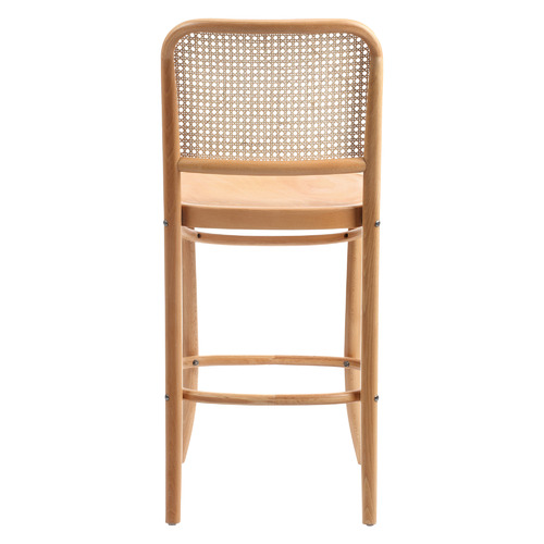 65cm Hoffmann Replica Beech Wood & Rattan Counter Barstool