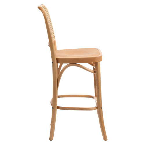 65cm Hoffmann Replica Beech Wood & Rattan Counter Barstool