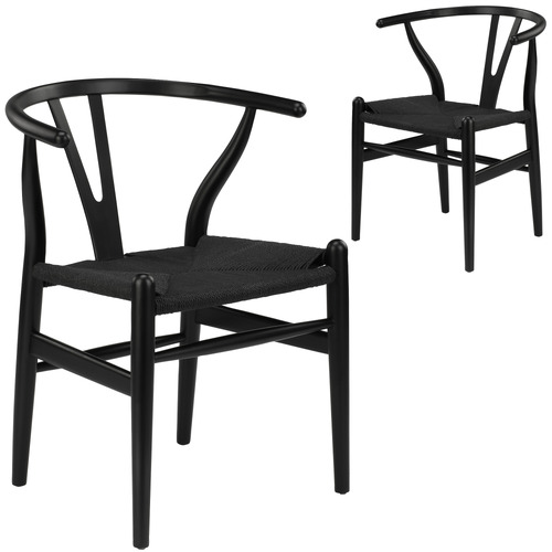 Milan Direct Black Premium Hans Wegner Replica Wishbone Chairs | Temple ...