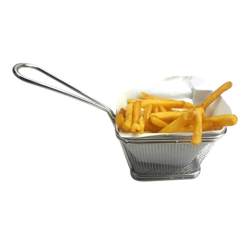 Square Mini Chip Basket, Stainless Steel Temple & ster