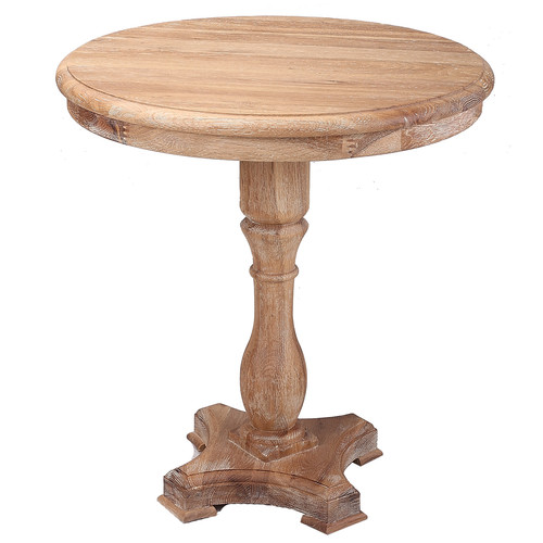 Round Oak Side Table, Small Round Oak Side Table