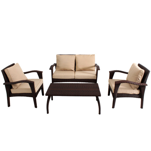 Honolulu 4-Piece Outdoor PE Wicker Sofa Set