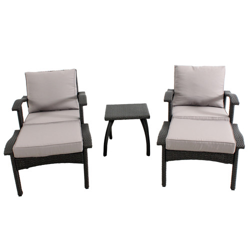 Honolulu 5-Piece Outdoor PE Wicker Chat Set