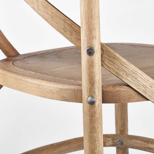 Set Of 2 Cross Back Parisian Dining Chair With Solid Seat