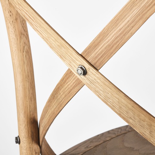 Set Of 2 Cross Back Parisian Dining Chair With Solid Seat