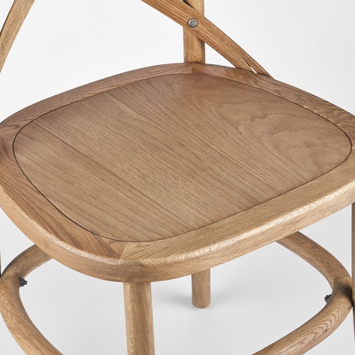 Set Of 2 Cross Back Parisian Dining Chair With Solid Seat