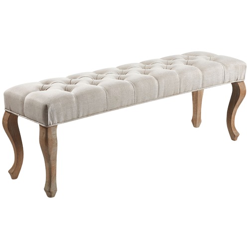 Naturally Provinicial Natural Emile Large Button Tufted Ottoman ...