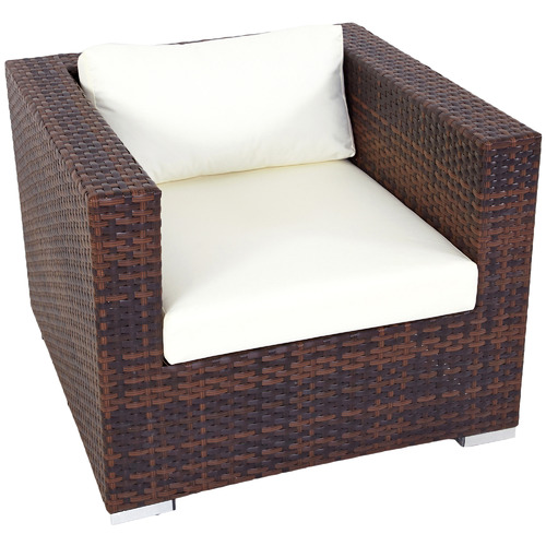 brown rattan armchair