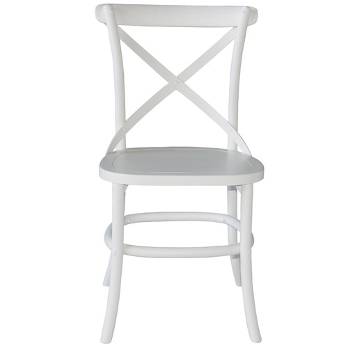 Naturally Provinicial White Zola Cross, White Wooden Cross Back Dining Chairs