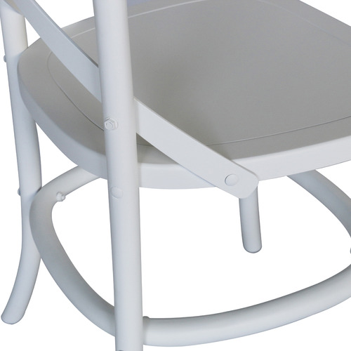 White Zola Cross Back Oak Wood Dining Chairs