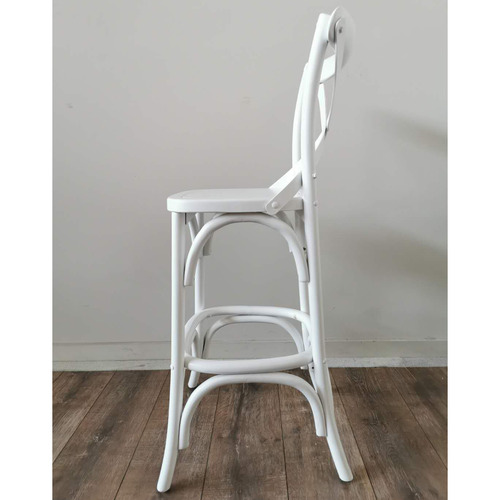 Zola 65cm Cross Back Oak Wood Barstool