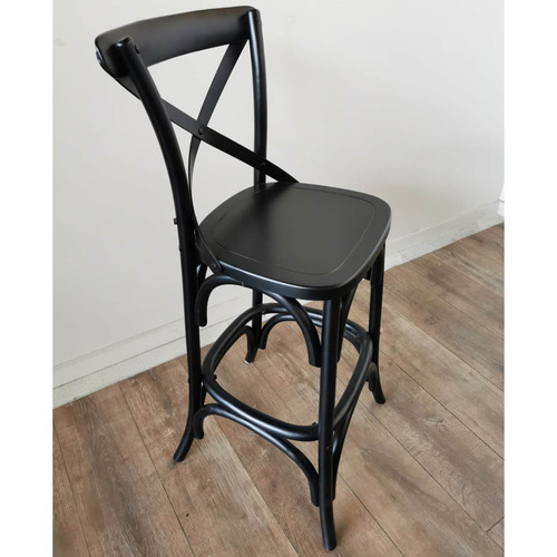 Zola 65cm Cross Back Oak Wood Barstool