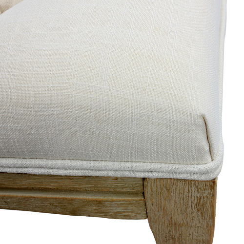 Johanna Button Tufted Rubber Wood Ottoman Bench