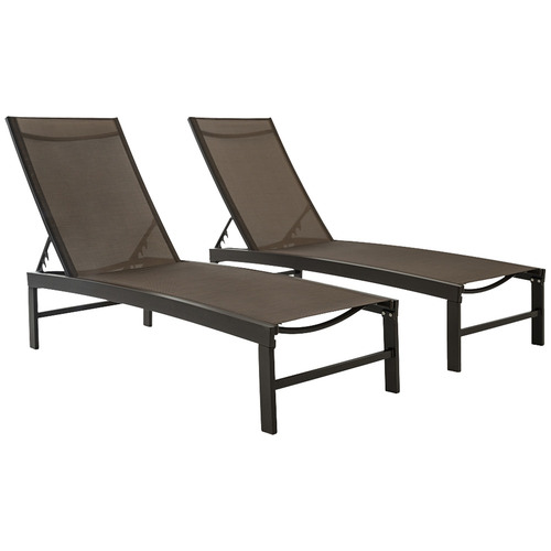 Casella Aluminium & Textilene Adjustable Sun Lounges
