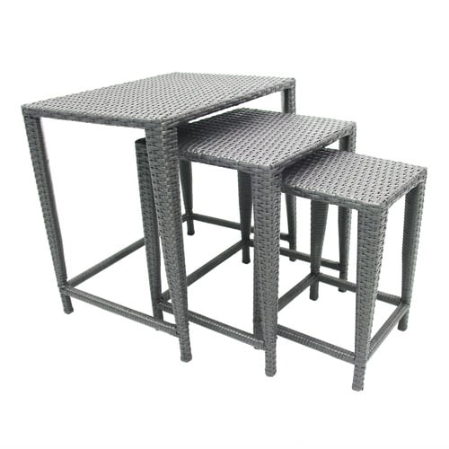3 Piece Grey Harriot Nesting Outdoor Side Tables
