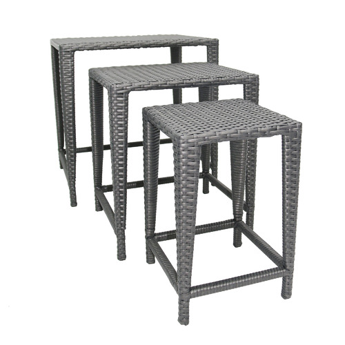 3 Piece Grey Harriot Nesting Outdoor Side Tables