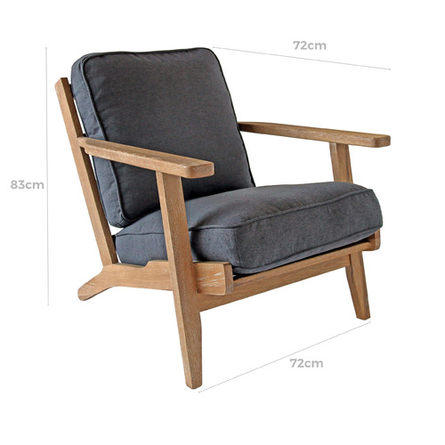 Naturally Provinicial Coila Solid Oak & Linen Leisure Armchair | Temple ...