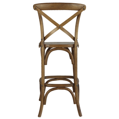 Naturally Provinicial 67cm Donald Oak Cross Back Barstool | Temple ...