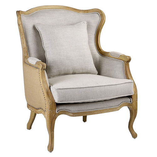 Linen discount wing chair