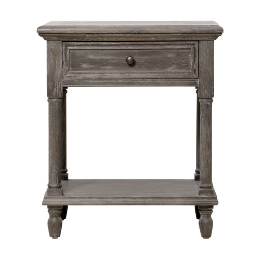 Dewey Oak Wood Bedside Table