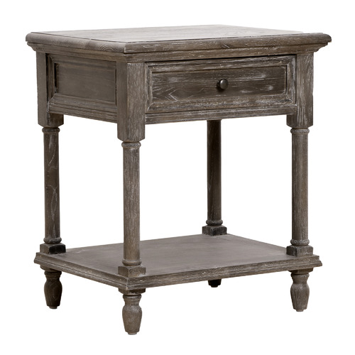 Dewey Oak Wood Bedside Table