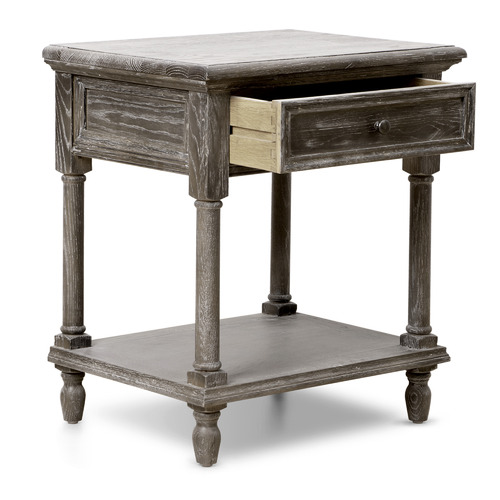Dewey Oak Wood Bedside Table