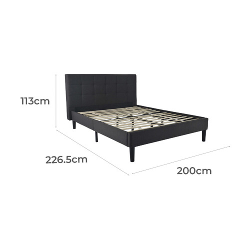 Charcoal Leucippus Wooden Platform Bed
