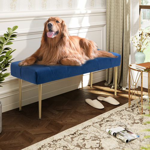 Nattu Velvet Ottoman Bench