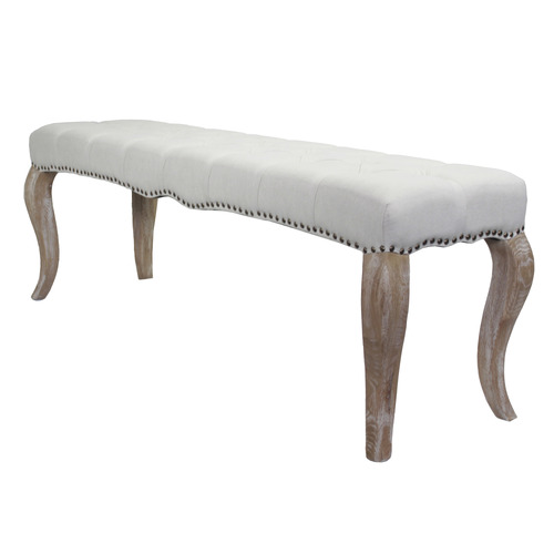 Simona Oak Wood Ottoman Bench