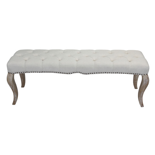 Simona Oak Wood Ottoman Bench