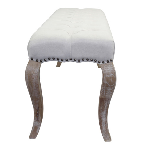 Simona Oak Wood Ottoman Bench
