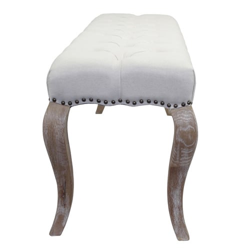 Simona Oak Wood Ottoman Bench