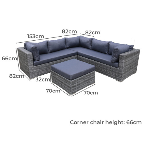 5 Seater Stelian PE Rattan Outdoor Modular Lounge Set