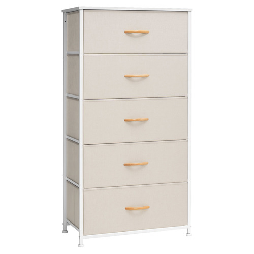 Beige Isobelle 5 Drawer Chest