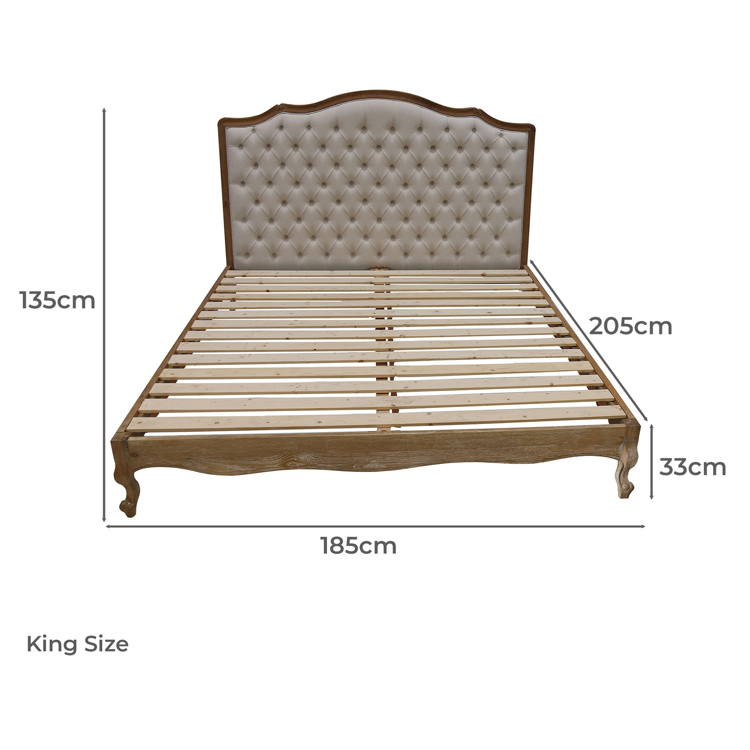 Beige Leia Linen Bed Frame