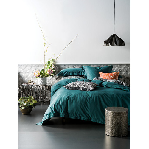 Deep Teal Elka Quilt Cover Set Temple & ster